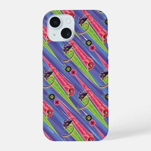 Miraculous Kwamis Tikki & Plagg Pattern iPhone 15 Hoesje (Achterkant)