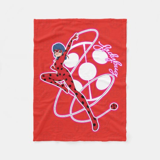 Miraculous Ladybug Badge Fleece Deken (Voorkant)