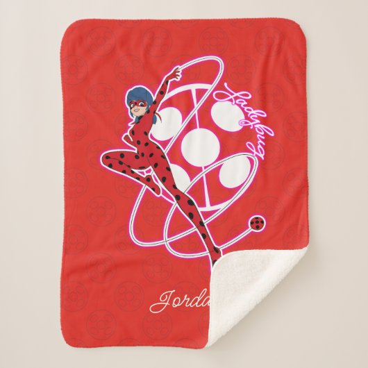 Miraculous Ladybug Badge Sherpa Deken (Voorkant)