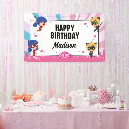 Miraculous Ladybug Birthday Spandoek (Feest)