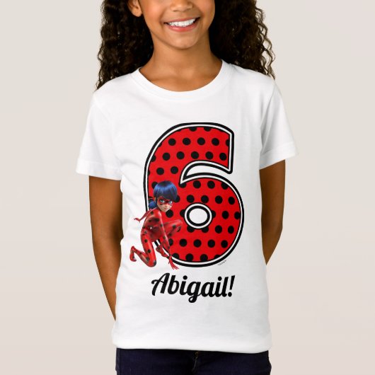 Miraculous Ladybug & Cat Noir 6th Birthday T-shirt (Voorkant)
