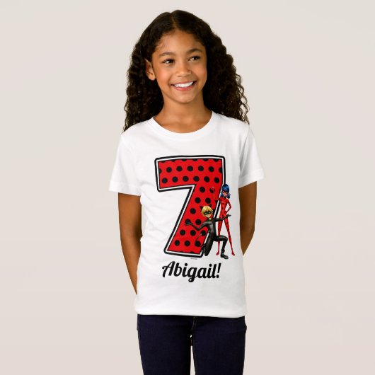 Miraculous Ladybug & Cat Noir 7th Birthday T-shirt (Voorkant volledig)