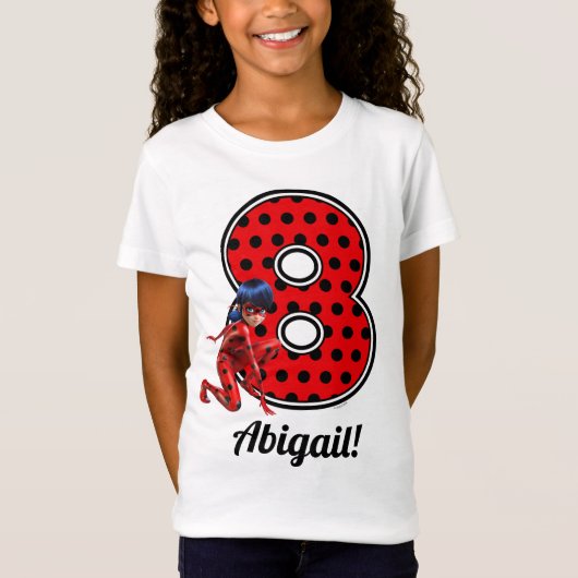 Miraculous Ladybug & Cat Noir 8th Birthday T-shirt (Voorkant)