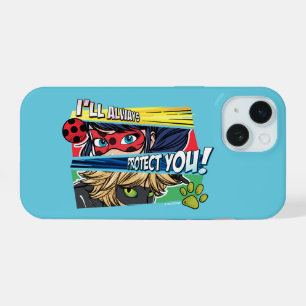 Miraculous Ladybug & Cat Noir Beschermen Je Altijd iPhone 15 Hoesje