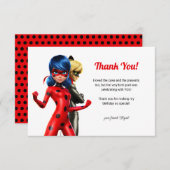 Miraculous Ladybug & Cat Noir Birthday Bedankt (Voorkant / Achterkant)