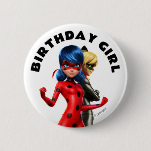 Miraculous Ladybug & Cat Noir Birthday Ronde Button 5,7 Cm