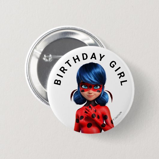 Miraculous Ladybug Meisje Verjaardag Ronde Button 5,7 Cm (Voorkant /achterkant)