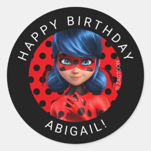 Miraculous Ladybug Meisje Verjaardag Ronde Sticker