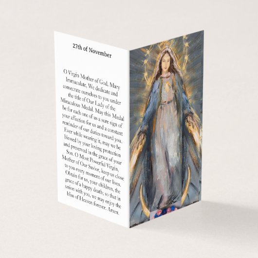 MIRACULOUS MEDAL Prayer Card (Outside)