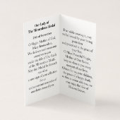 MIRACULOUS MEDAL Prayer Card (Inside)