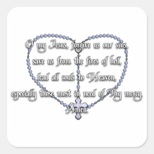 Miraculous Medal Rosary - Fátima Prayer Vierkante Sticker (Voorkant)