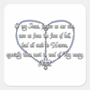 Miraculous Medal Rosary - Fátima Prayer Vierkante Sticker
