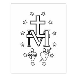 Miraculous Medal Rubber Stamp Rubberstempel