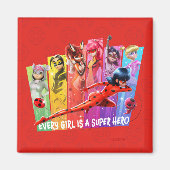 Miraculous Meisjes | Elk meisje is een Super Hero Magneet (Voorkant)