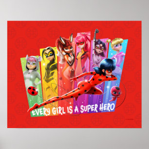 Miraculous Meisjes   Elk meisje is een Super Hero Poster