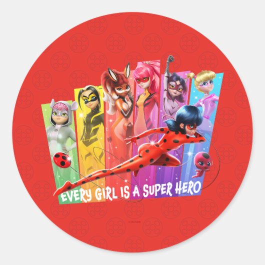 Miraculous Meisjes | Elk meisje is een Super Hero Ronde Sticker (Voorkant)