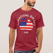 Miracurl op Ice 2018 Amerikaanse vlag Curling Ston T-shirt (Voorkant)