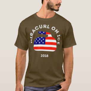 Miracurl op Ice 2018 Amerikaanse vlag Curling Ston T-shirt