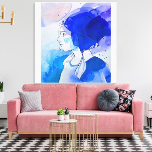 mirada de señorita valiente canvas afdruk (Insitu (Woonkamer))