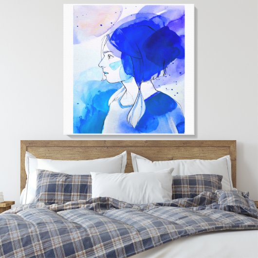 mirada de señorita valiente canvas afdruk (Insitu (Slaapkamer))