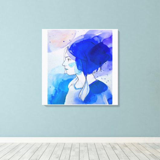 mirada de señorita valiente canvas afdruk (Insitu (Houten vloer))