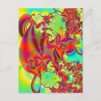 Mirador II Fractal Art: Rood en groen Briefkaart