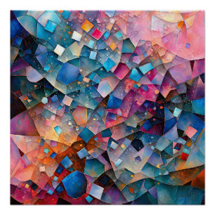 "Mirage Cascade" Kleurrijke Abstracte Kunst Perfect Poster