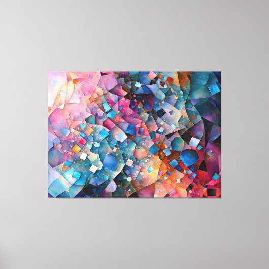 "Mirage Cascade" Kleurrijke Abstracte kunstlandsch Canvas Afdruk (Voorkant)