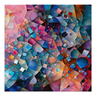 "Mirage Cascade" Kleurrijke Abstracte kunstlandsch Perfect Poster