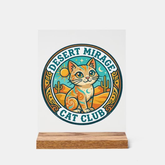 Mirage du désert Chat Idée cadeau pour maman de ch (Recto)