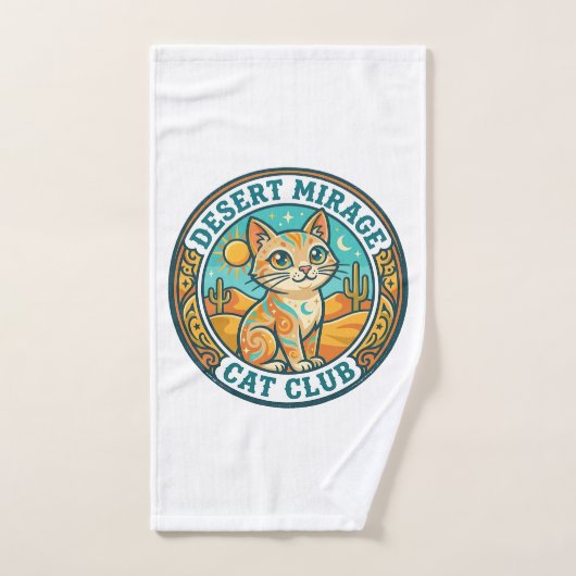 Mirage du désert Chat Idée cadeau pour maman de ch (Serviette à main)