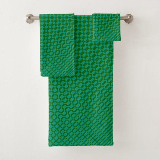 "Mirage" | Emerald Green over Deep Green | Bad Handdoek (Insitu)