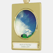 Mirakel herdenkingsornament verguld banner ornament (Links)