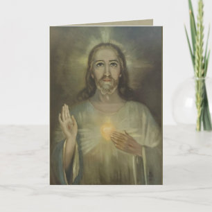 Mirakel Sacred Heart van Jezus kaart blanco binnen