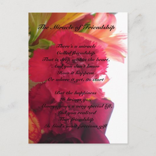 Mirakel van het briefkaart Friendship (Voorkant)