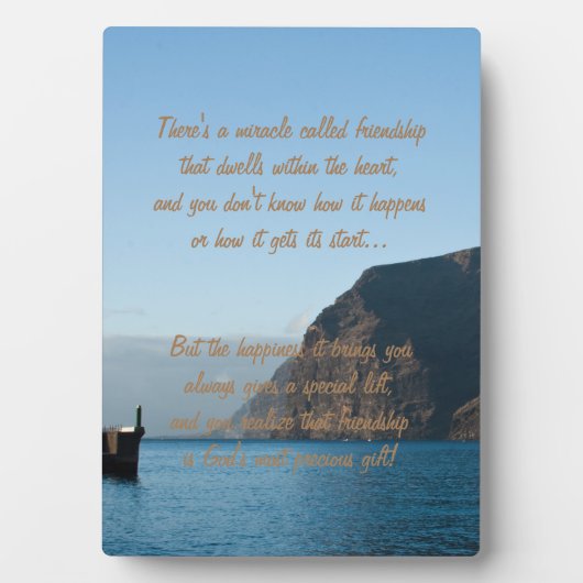 Mirakel van vriendschap Poem Plaque Fotoplaat (voorkant)