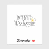 Mirakels gebeuren, eenvoudige typografie sticker (Vel)