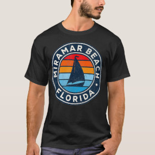 Miramar Beach Florida FL  zeilboot Retro 70 T-shirt