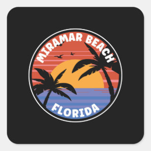 Miramar Beach Florida Sunset Paradise Vierkante Sticker