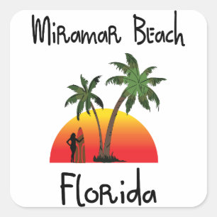 Miramar Beach Florida. Vierkante Sticker