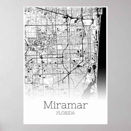 Miramar Map - Florida - City Map Poster (Voorkant)