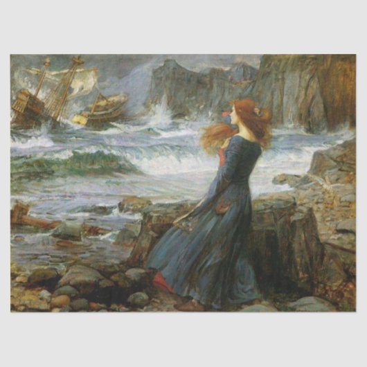 Miranda - De Tempest van John William Waterhouse Tissuepapier (Voorkant)