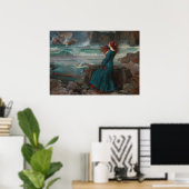 Miranda door John William Waterhouse Poster (Thuiskantoor)