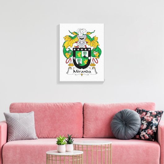 Miranda Family Crest Canvas Afdruk (Insitu (Woonkamer))
