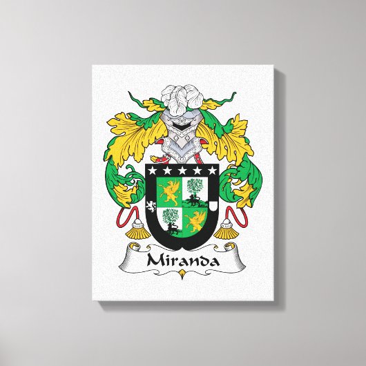 Miranda Family Crest Canvas Afdruk (Voorkant)