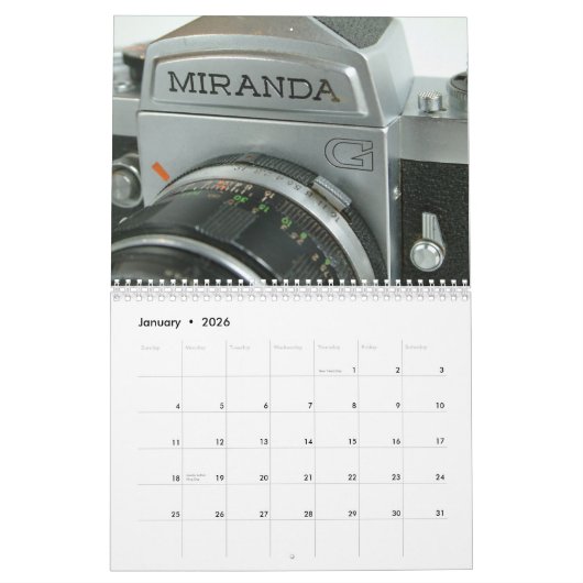  Miranda G 35 mm SLR Camera Calendar 2013 Kalender (Jan 2026)