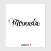 Miranda Naam - Handgeschreven kalligrafie Sticker (Vel)