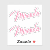 Miranda Nom décoratif en rose x2 Sticker (Feuille)