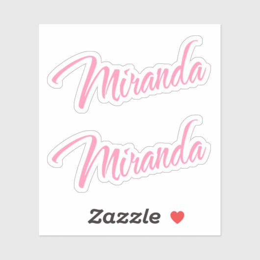 Miranda Nom décoratif en rose x2 Sticker (Feuille)
