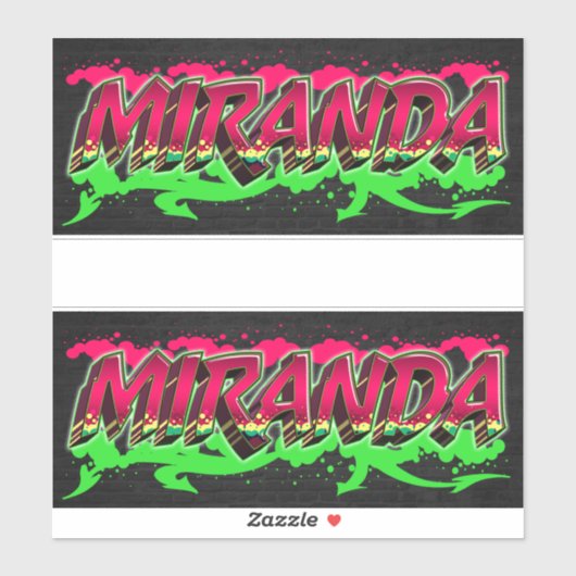 Miranda Prénom Nom Graffiti Autocollant Autocollan (Feuille)
